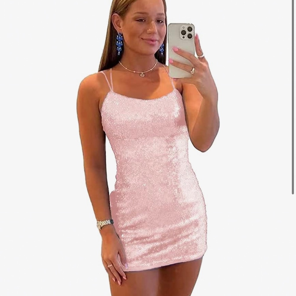 Pink sequin dress